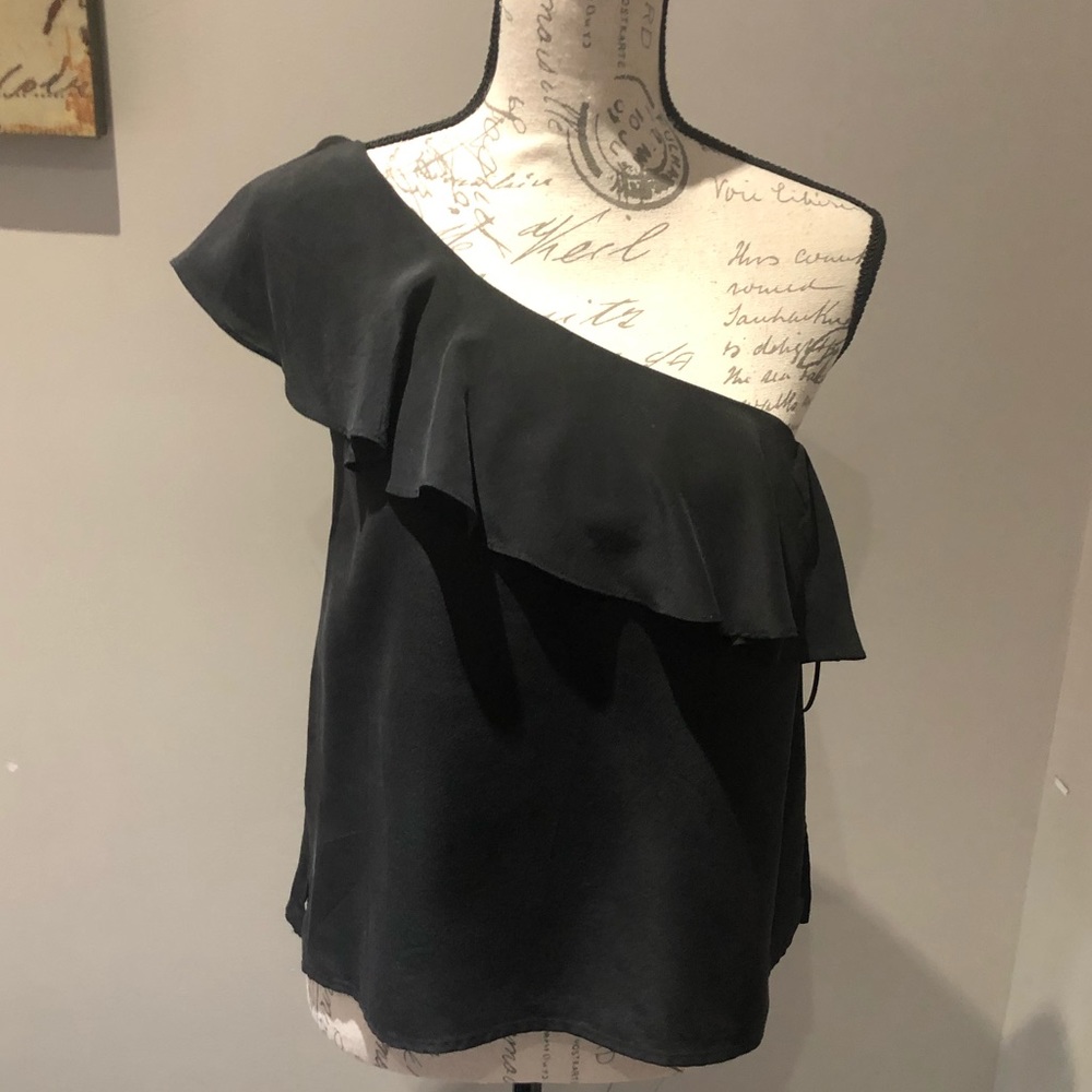 Maeve silk one-shoulder blouse